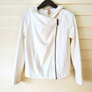 DKNY Jeans White Zip Hooded Sweatshirt